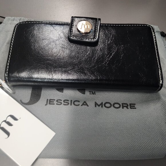 NWT Jessica Moore Textured Wallet w/Dustbag - Picture 1 of 7